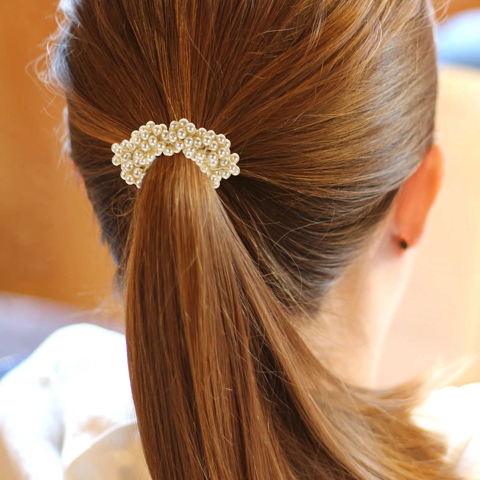 

3pcs Pearl Tie Elastic Rope Girls Accessories Stretchable Ponytail Holders Beads Bracelet Wedding Hair B Bride Headb Hair Ring