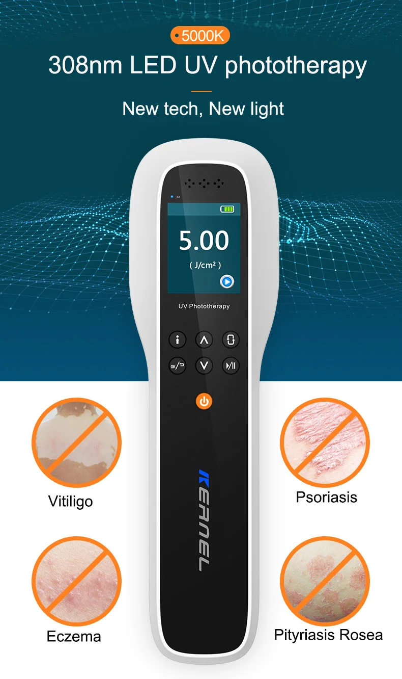 2024 KN-5000K New Handheld EXCIMER WAND Kernel Mini Excimer 308nm Targeted UV Light for Psoriasis Vitiligo