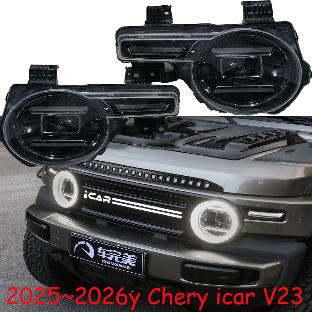 

1pcs car bumper head lamp for Chery icar v23 Headlight 2025~2026y car accessories LED headlamp daytime fog light