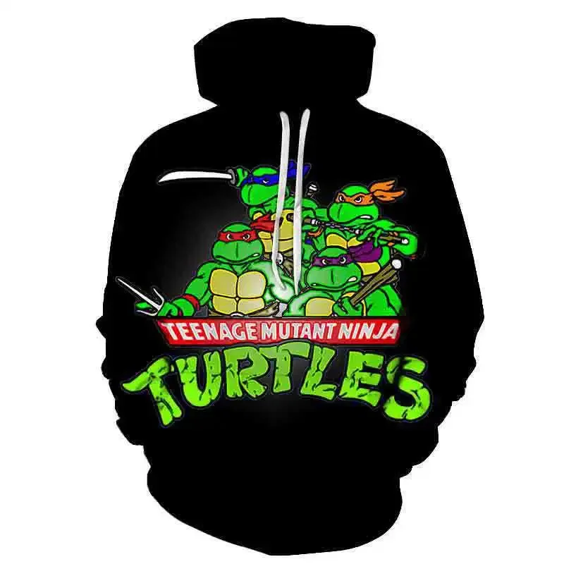 New Cross-border 2024 Spring Men\'s Fashion 3D Printed Hoodie Ninja Turtles Printed Clothing Casual Street High-end Clothing cool