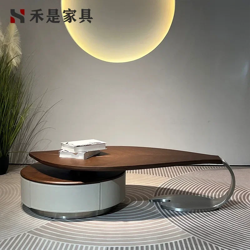 Medieval style coffee table living room home modern light luxury designer creative leaf coffee table 2025 new Italian minimalist