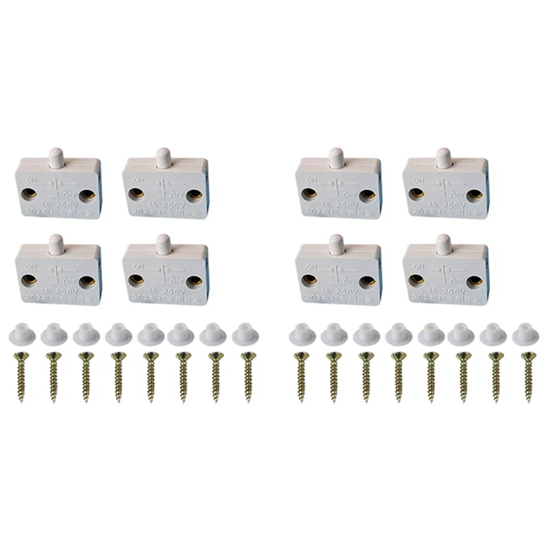 

TFORU-8 шт. переключатель двери шкафа, выключатель лампы шкафа, ящики открытия, закрытия двери, применима к 12 В 24 В 110 В, белый