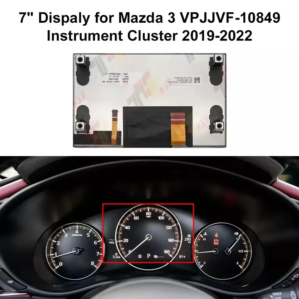 

7" Dispaly TM070RDKP21 for Mazda 3 CX30 VPJJVF-10849 Instrument Cluster (2019-2024)