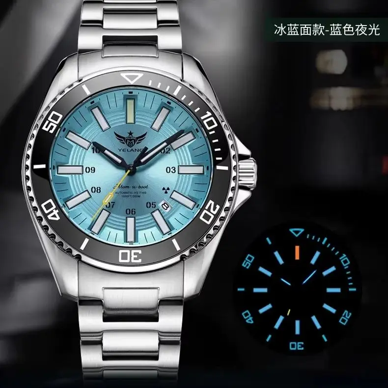 Yelang Men SUPER Luminous Watch Automatic Mechanical  Japan 24Jewels Sapphire WR300M Rotated Dial