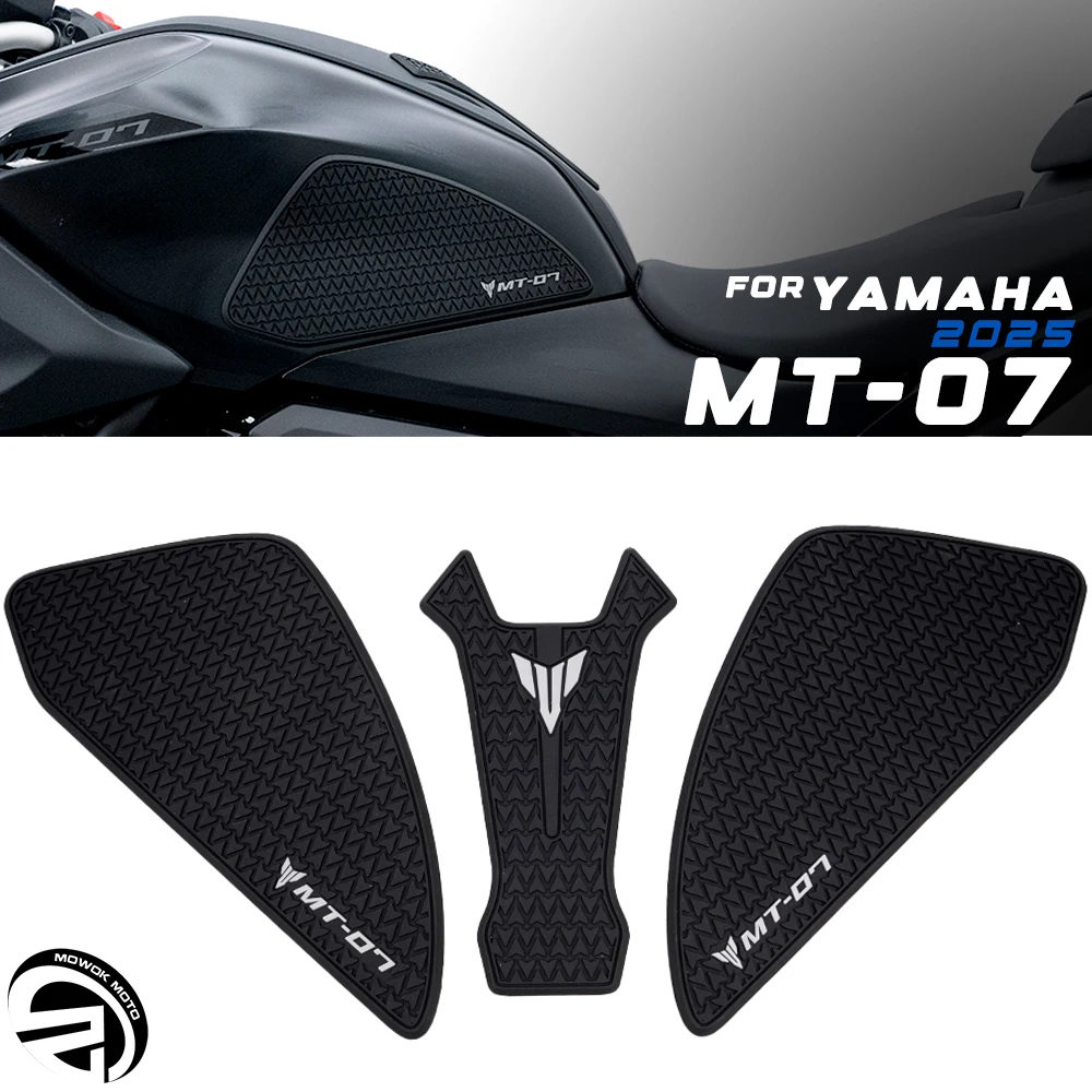 

For Yamaha MT07 MT-07 FZ07 2024 2025 2026 Motorcycle Accessories Anti Slip Fuel Tank Stickers Side Gas Knee Grip Pad