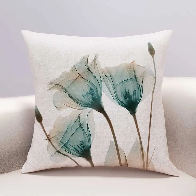 Beautiful flower pillow cover modern simple sofa living room office by pillowcase waist pillow fabric home decoration