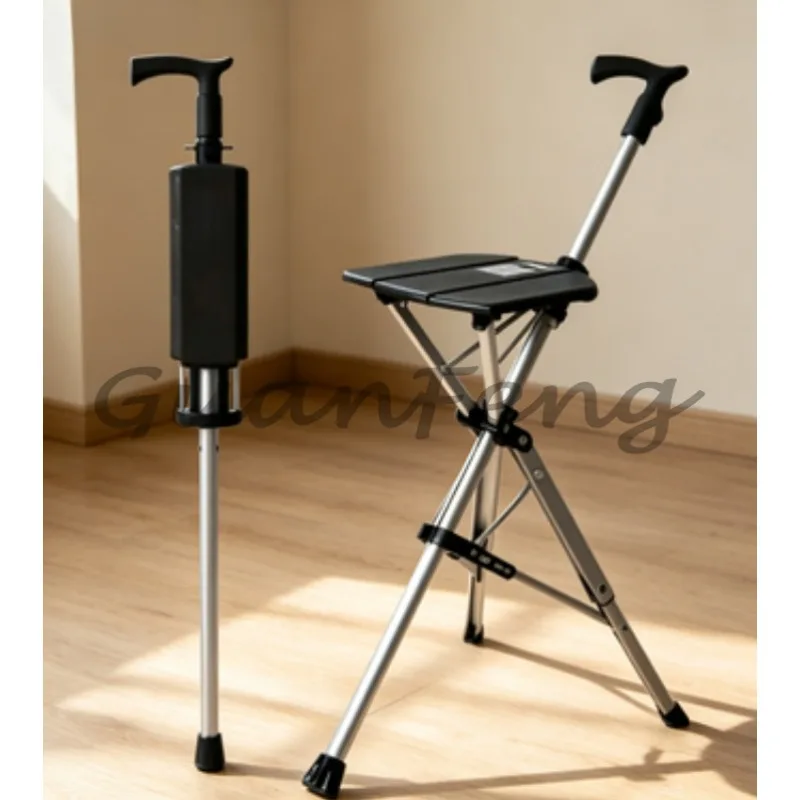 110KG load-bearing aluminum alloy adjustable crutch chair folding stool