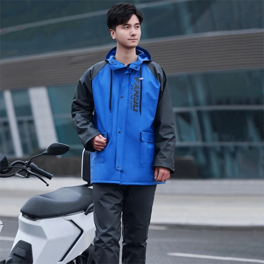 

Thickened Raincoat Rain Pants Set Fashion Stylish Motorcycle Raincoat Unisex Style Waterproof Raincoat Hiking Activities