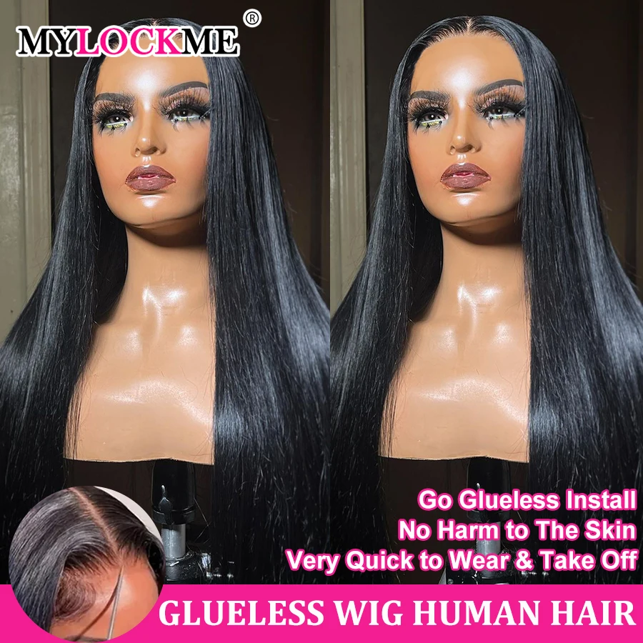 Glueless Wig Human Hair 6X4 5X5 Pre Cut Lace Closure Human Hair Wigs 180% Brazilian Ready To Wear Straight Lace Wig Human Hair