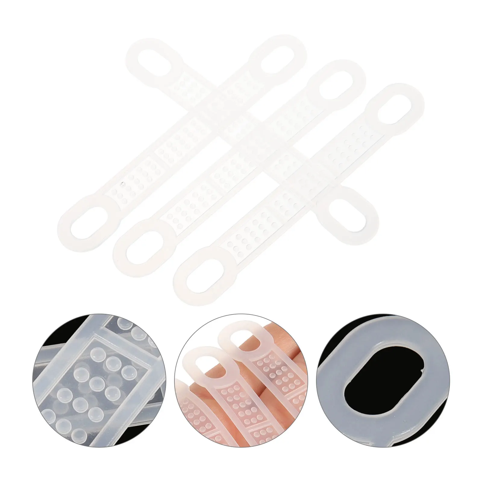 

50pcs Clothes Anti-slip Grips Silicone Hanger Clips for Tank Tops Coats Home Hotel Use Clear Hanger Accessories