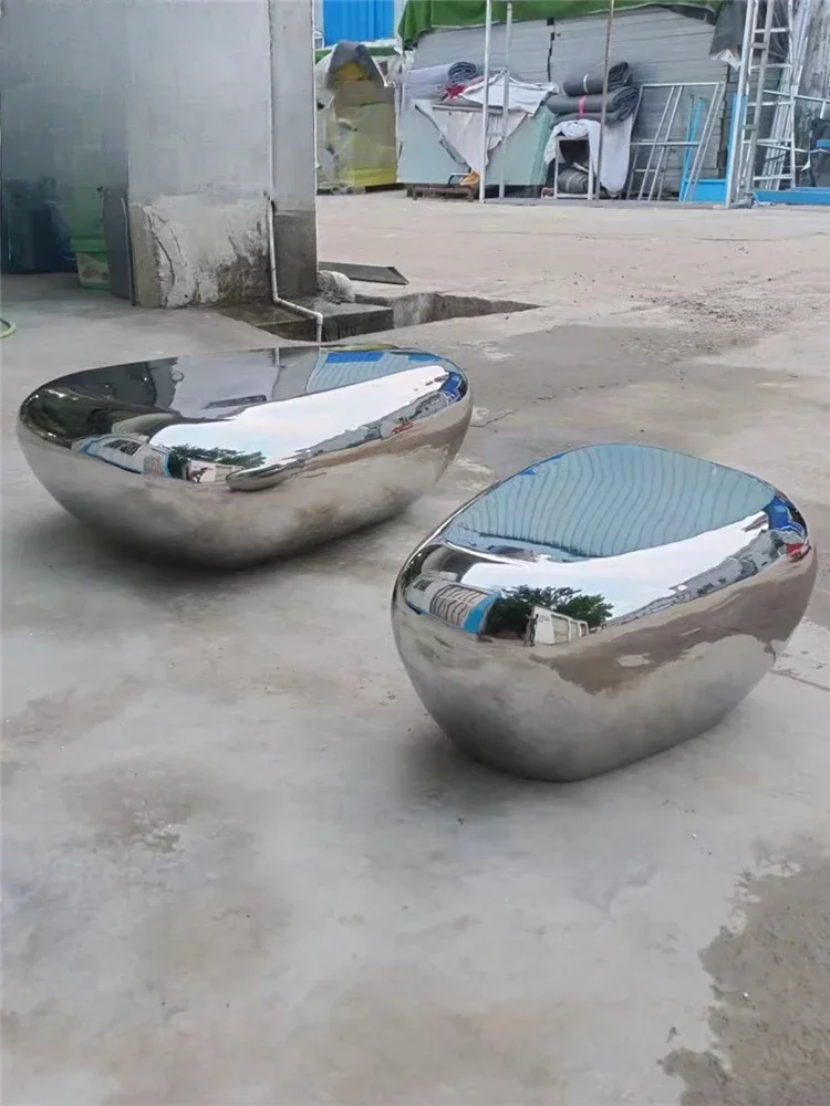 Stainless Steel Mirror Coffee Table for Outdoor Floor Protection Versatile Use Reinforced Frame Non-Slip Feet Load Bearing