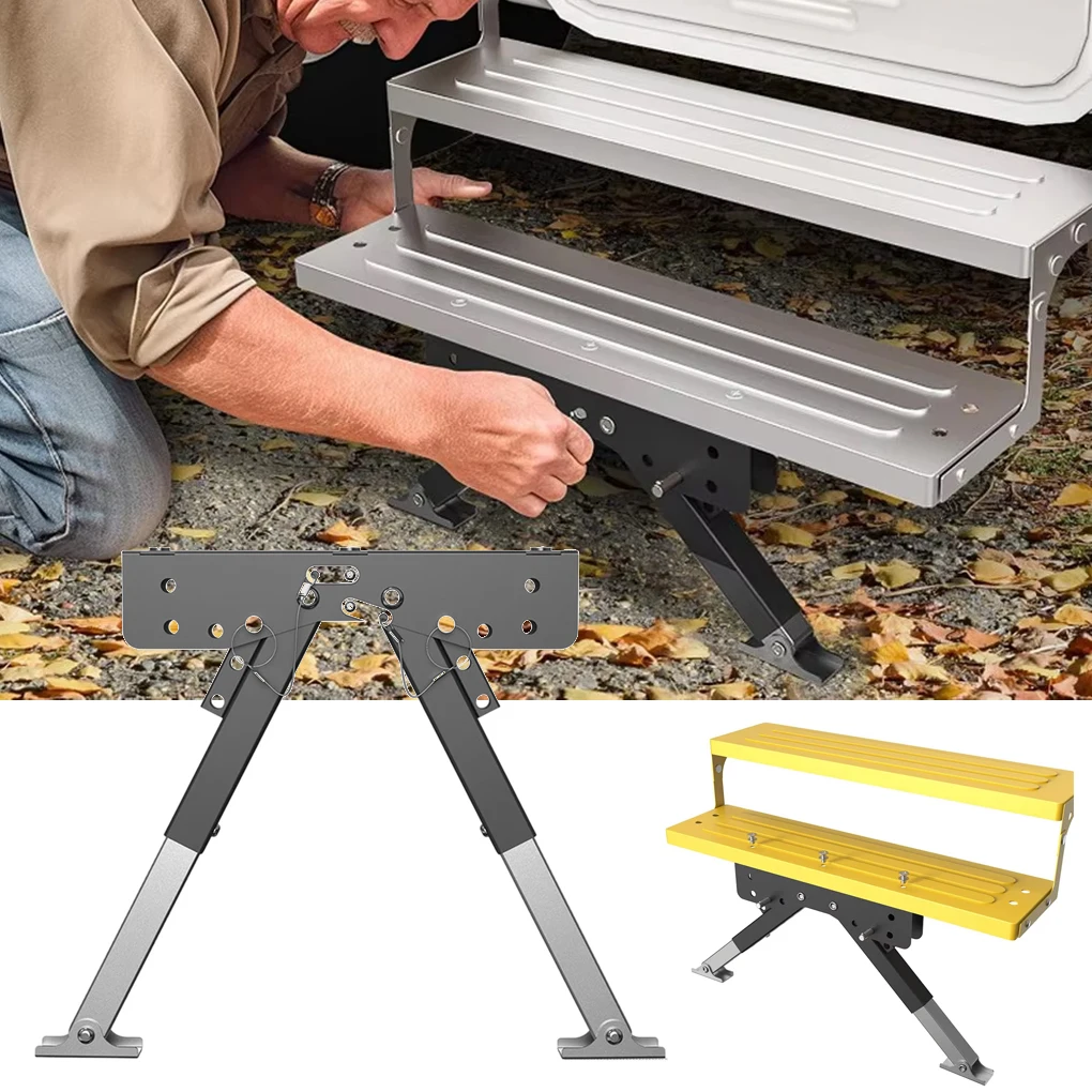 

Portable RV Step Support Stabilizer Ladder Support Jack Step Stabilizer Trailer Arm Folding Caravan Step Stabilizer for Trailer