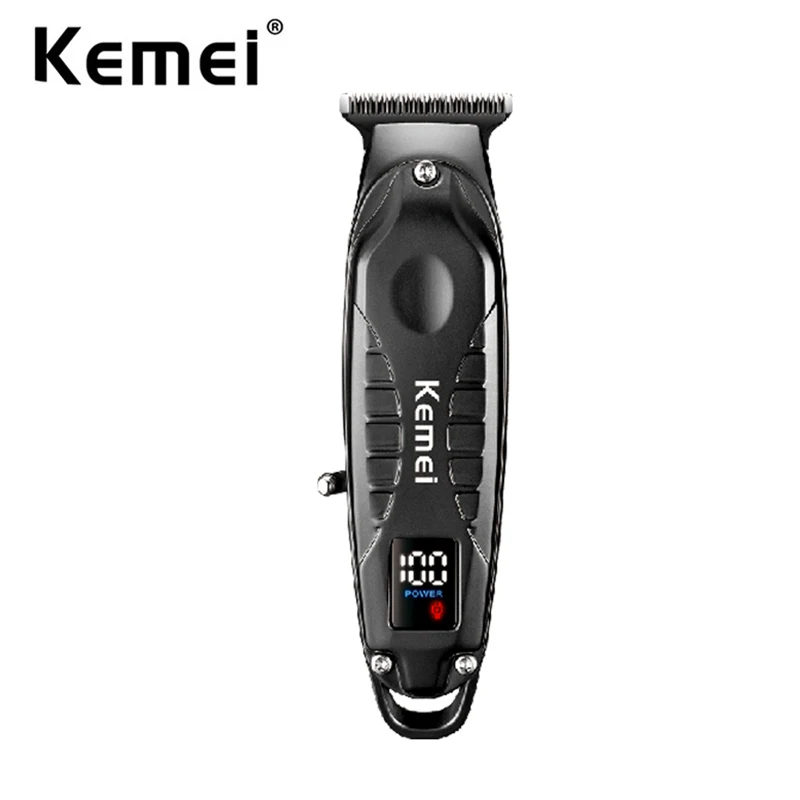 

Kemei Cordless Professional Hair Clippers Rechargeable Electric Trimmers Men Finishing Hair Cutting Machine Shaver LCD Display