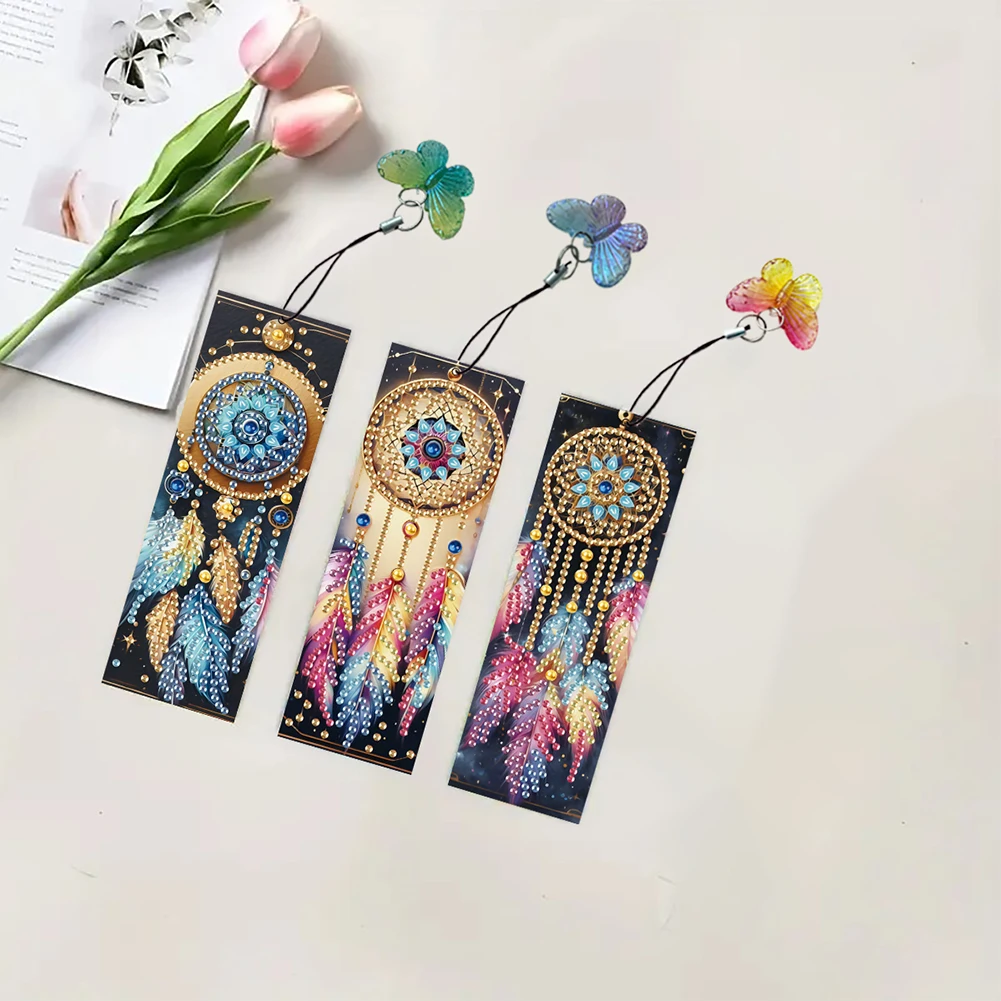 

3Pcs Special Shape Dream Catcher Diamond Painting Bookmark 5D DIY Diamond Painting Bookmark Diamond Painting Bookmark Making Kit