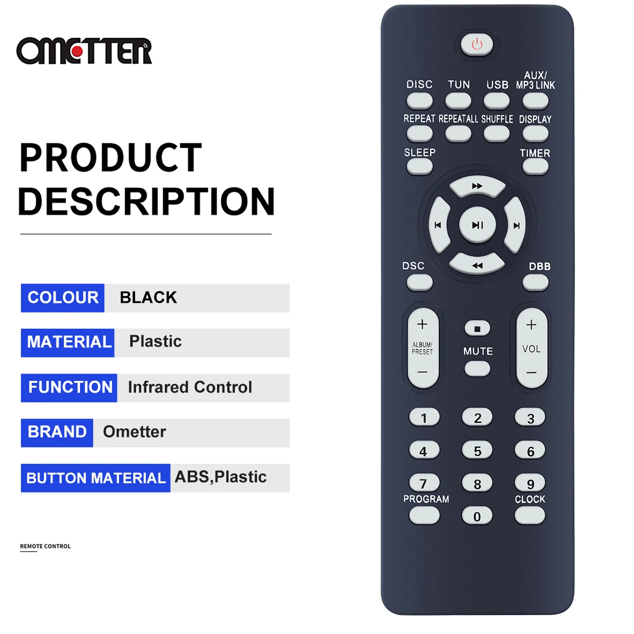 RC2023637/01 313923818211รีโมทคอนโทรลสำหรับ Philips ระบบสเตอริโอ FWM387/12