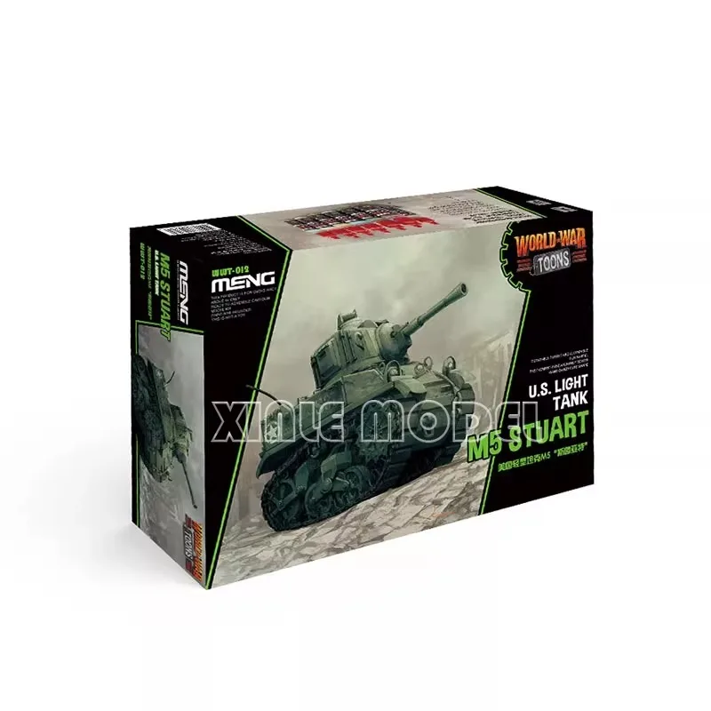 

MENG Model Building Kits Q version glue-free color separation American Light Tank M5 Stuart WWT-012 for Military Toy Model Hobby