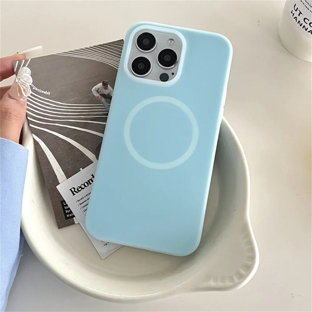 Luxury Jelly Liquid Silicone Magnetic For Magsafe Case For iPhone 17 Air 11 14 13 12 15 17 Pro Max 16Plus Shockproof Matte Cover