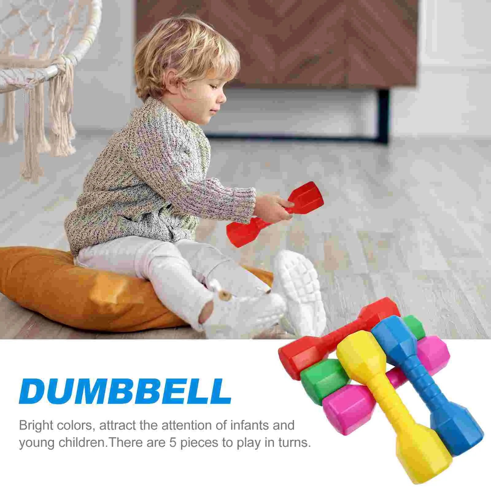 5 PCS Toddler Fitness Dumbbells Toy Children Home Exercise Sports for Kid Kids Small Plastic Parent-child