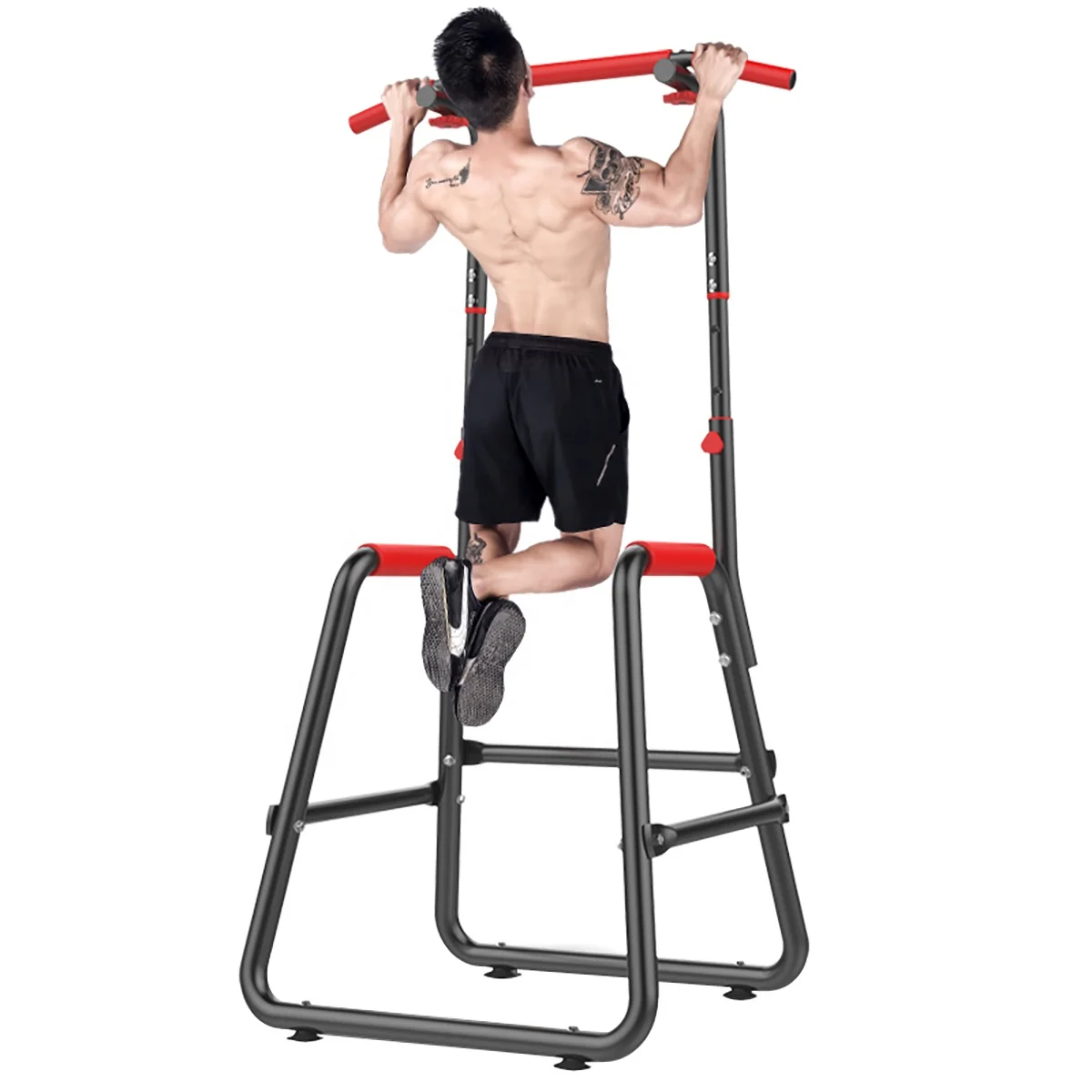 

Indoor Height Adjustment Parallel Bars Home Fitness Pull up Tower Power Chin Station