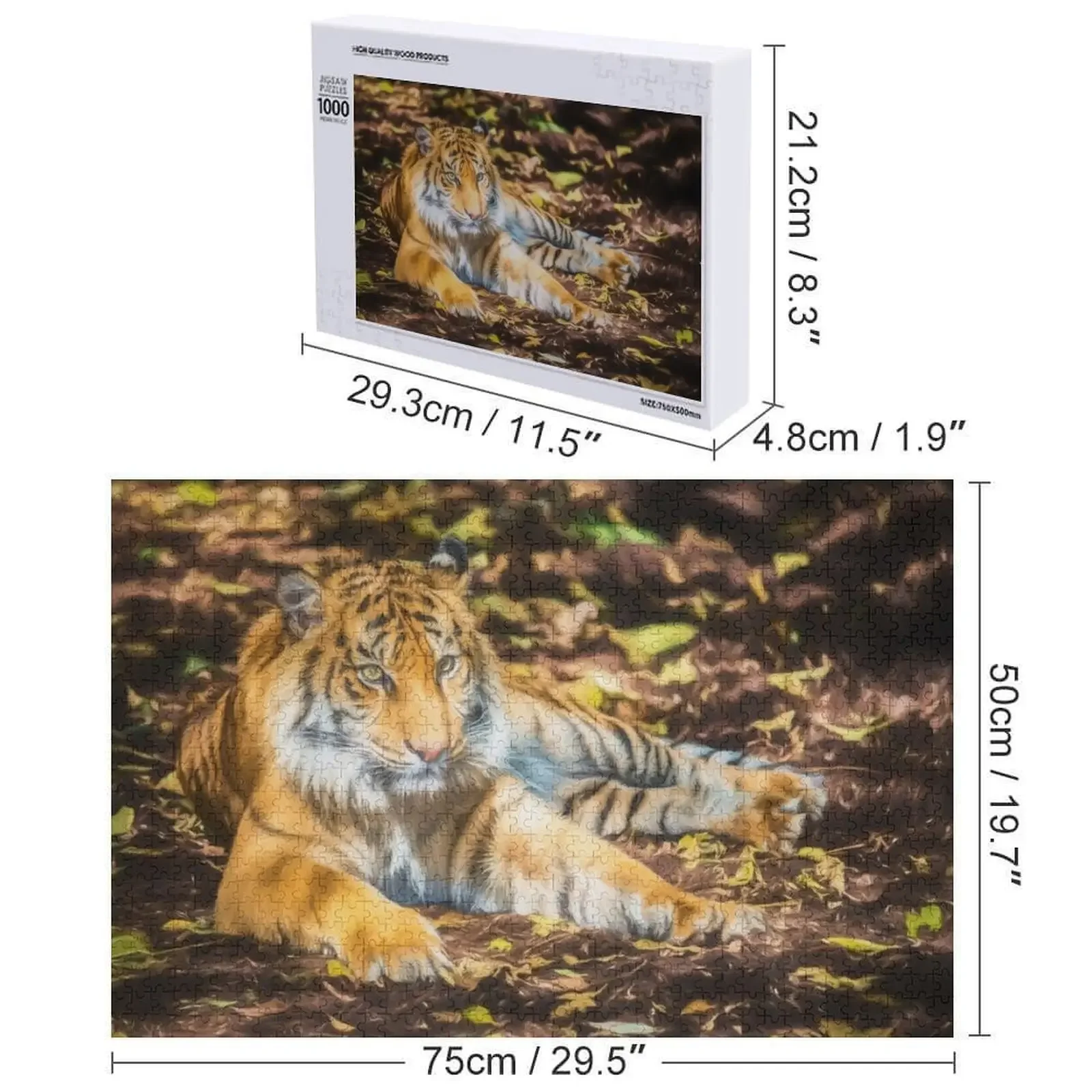 Grote Kat (digitaal schilderij) Legpuzzel Aangepaste geschenken Fotospel Kinderpuzzel