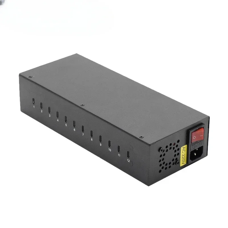 The 12-port TYPE-C fast charging charger supports multi-protocol fast charging, PD fast charging, and universal use for