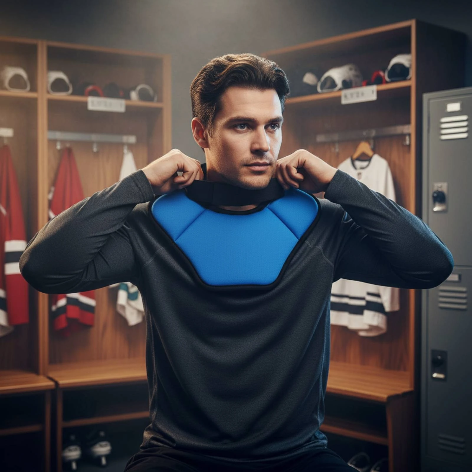 Ice Hockey Neck Guard Padded Ice Hockey Neck Protector Safeguarding Gear Flexible Adjustable Fit