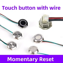 Metal push button switch wiring 12/16/19/22/25/30MM momentary self-resetting ultra micro travel ultra-thin touch button 3V6V12V