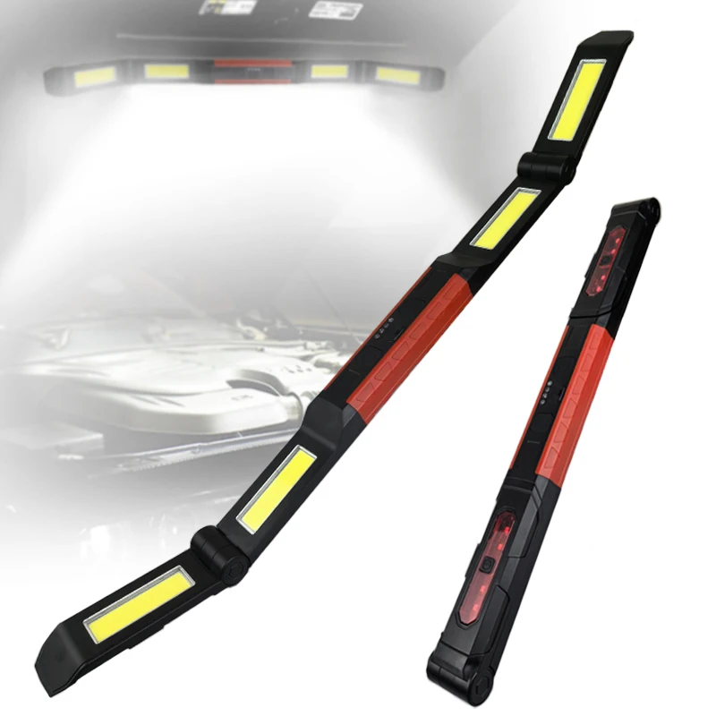 1200 High Lumen Magnetic Work Light Foldable for Mechanic Type-c Rechargeable COB Underhood Light Bar Portable LED Flashlight