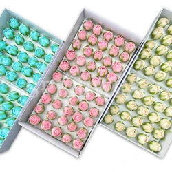 25/50Pcs Fragrant Flower Bud Rose Soap Artificial  Flower Head Bouquet Gift Box Fillers Wedding Holiday Gifts&Easter&Party Decor
