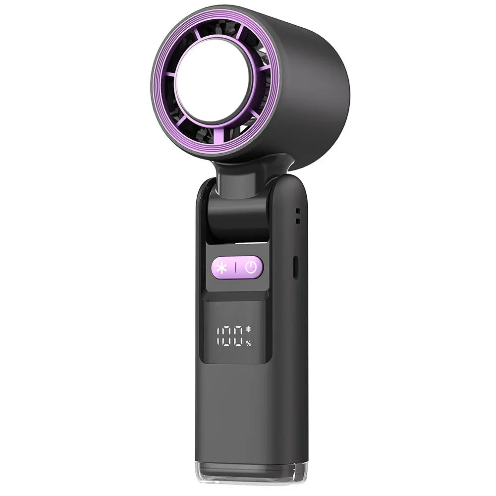 Compact Travel Cooling Fan Handheld Fan Turbo Speed Fan Black Mini USB Fan USB Powered Multiple Speed Settings