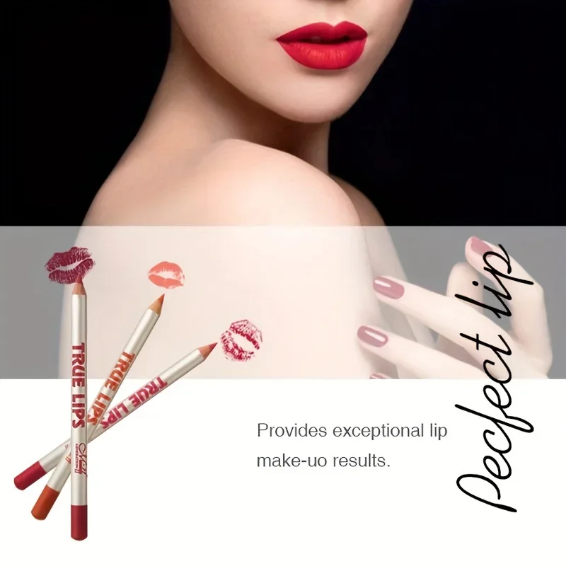 12pçs conjunto de lápis delineador labial de madeira, lápis labial fosco à prova d'água de longa duração para maquiagem permanente e acessórios de tatuagem