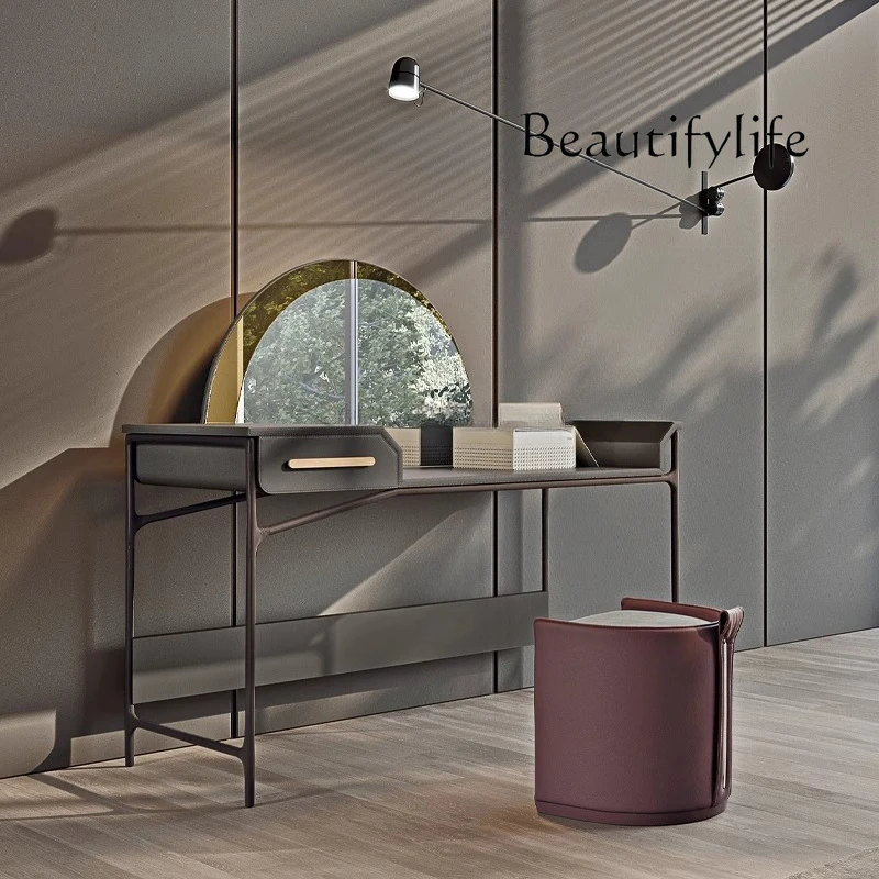 

Italian light luxury style new dresser modern simple solid wood small apartment integrated makeup table bedroom customization