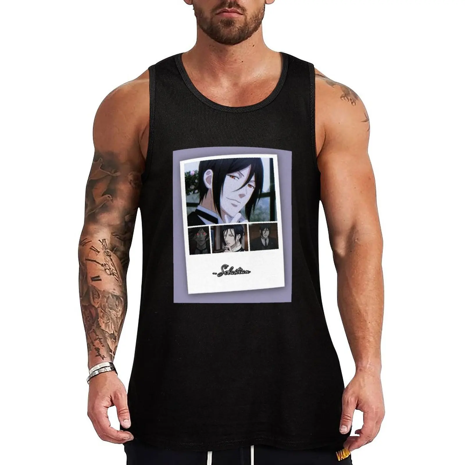 Sebastian Michaelis - Black Butler Tank Top sleeveless t-shirts for men gym t-shirts gym