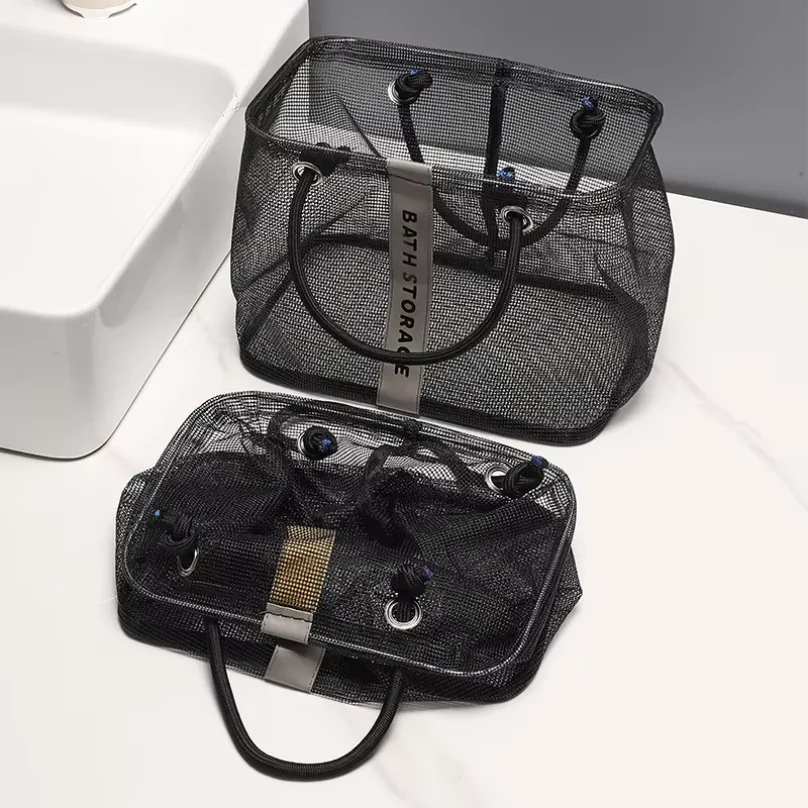 Collapsible Mesh Drain Basket 2in1 Travel Toiletry Swimming Organizer Large Portable Carry Handle Eco Friendly Storage