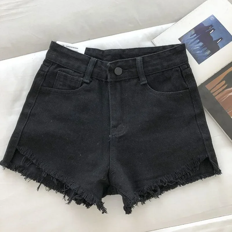 

Women’s Denim Shorts High Waist Frayed Hem Short Pants Summer Casual Sexy Girl Slim Mini Loose Jeans with Pockets DURIKIES