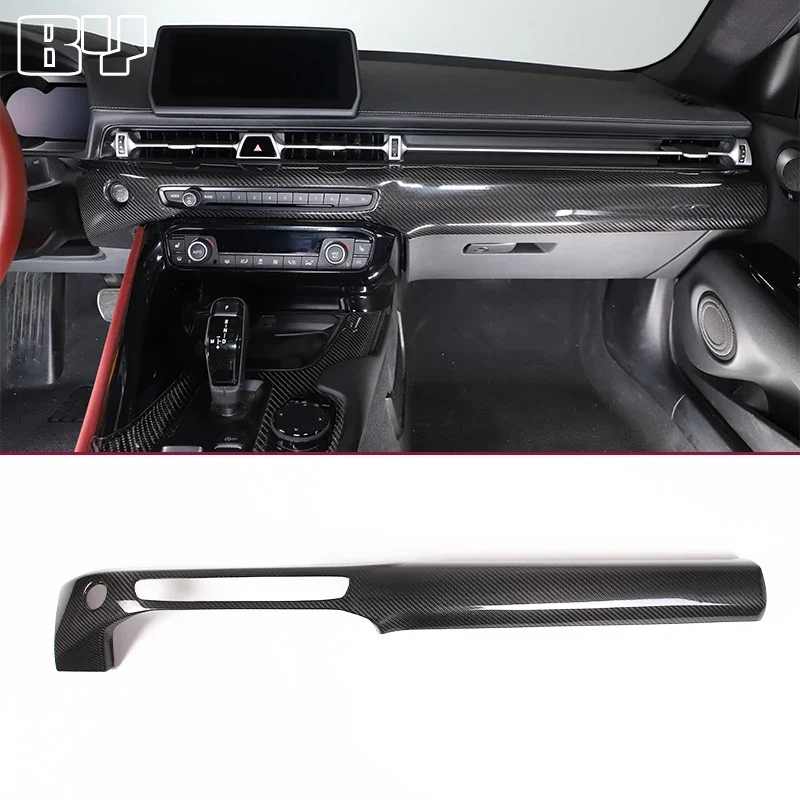 

For Toyota Supra A90 2019-2024 Real Carbon Fiber Car Center Console Dashboard Decoration Panel Cover Car Stickers Accessories