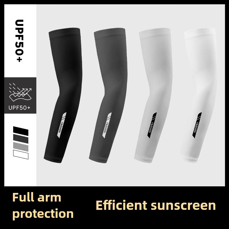 

Sunscreen Ice Sleeves Men's UV Protection Ice Silk Sleeves Arm Sports Riding Driving Summer Hand Sleeves Arm Guards