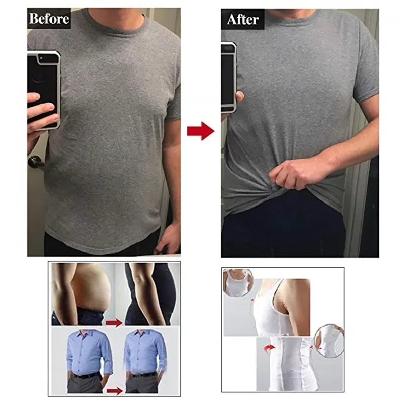 Slimming Vest Men\'s Slimming Underwear Body Shaper Waist Cincher Corset Men Shaper Vest Body Slimming Tummy Belly Body Shapewear