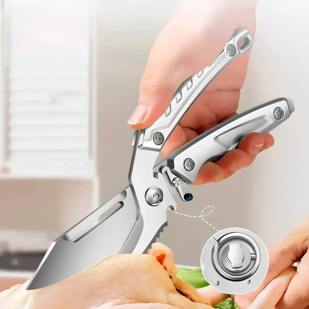 Large Multi-Functional Kitchen Scissors Powerful Chicken Bone Cutter Stainless Steel Sharp Scissors for Cutting Bones of Chicken