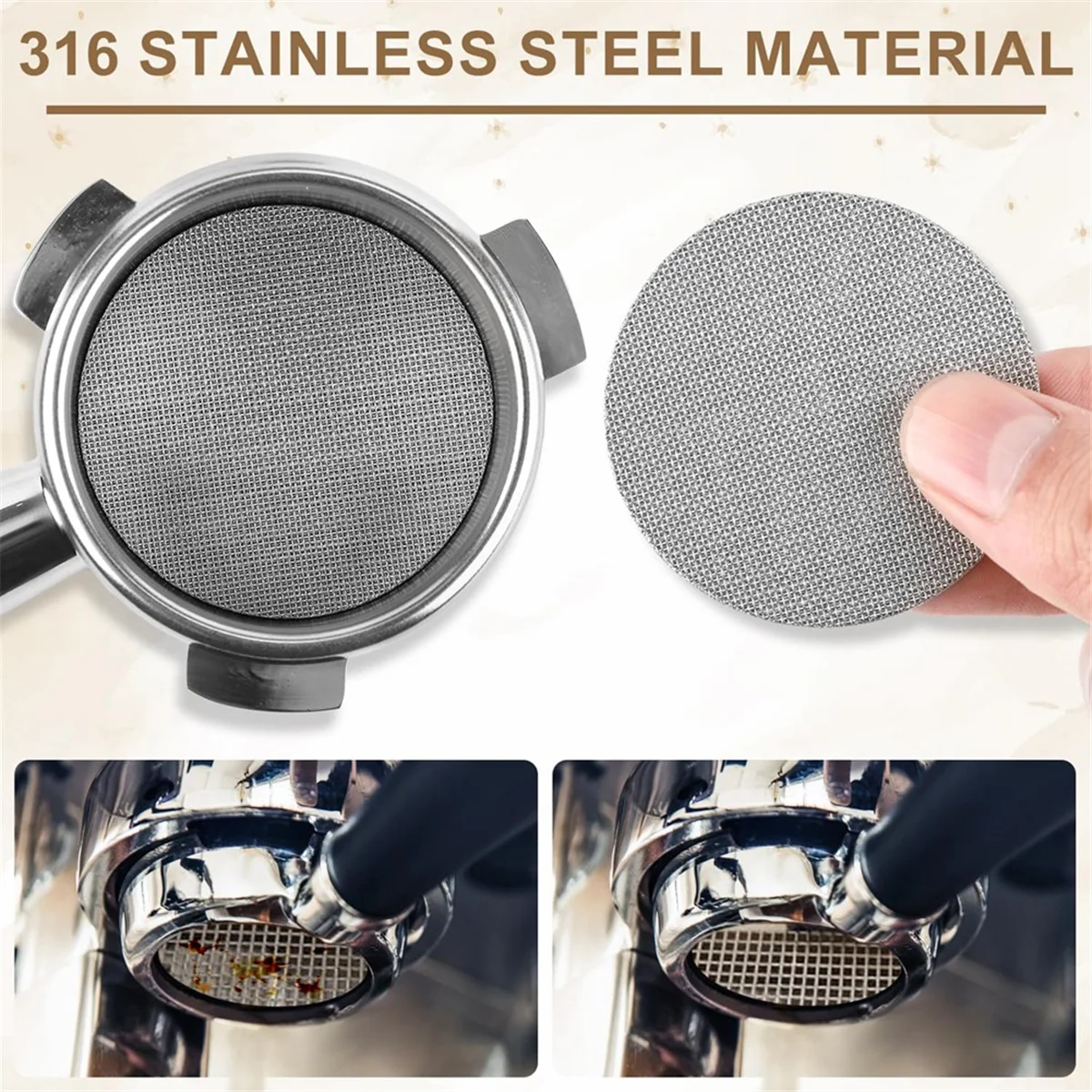 12 Magnetic Dosing Funnel Set,58mm Espresso Dosing Funnel Puck Screen Kit Aluminum Portafilter Funnel with 2 Filter