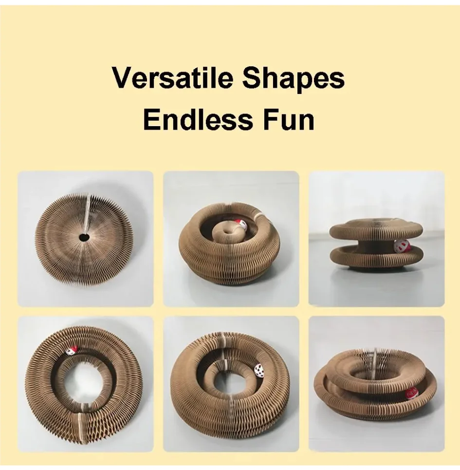 Brinquedo transformável Kitty Kurlz para gatos, resistente ao desgaste, sem migalhas, placa para arranhar, resistente a arranhões