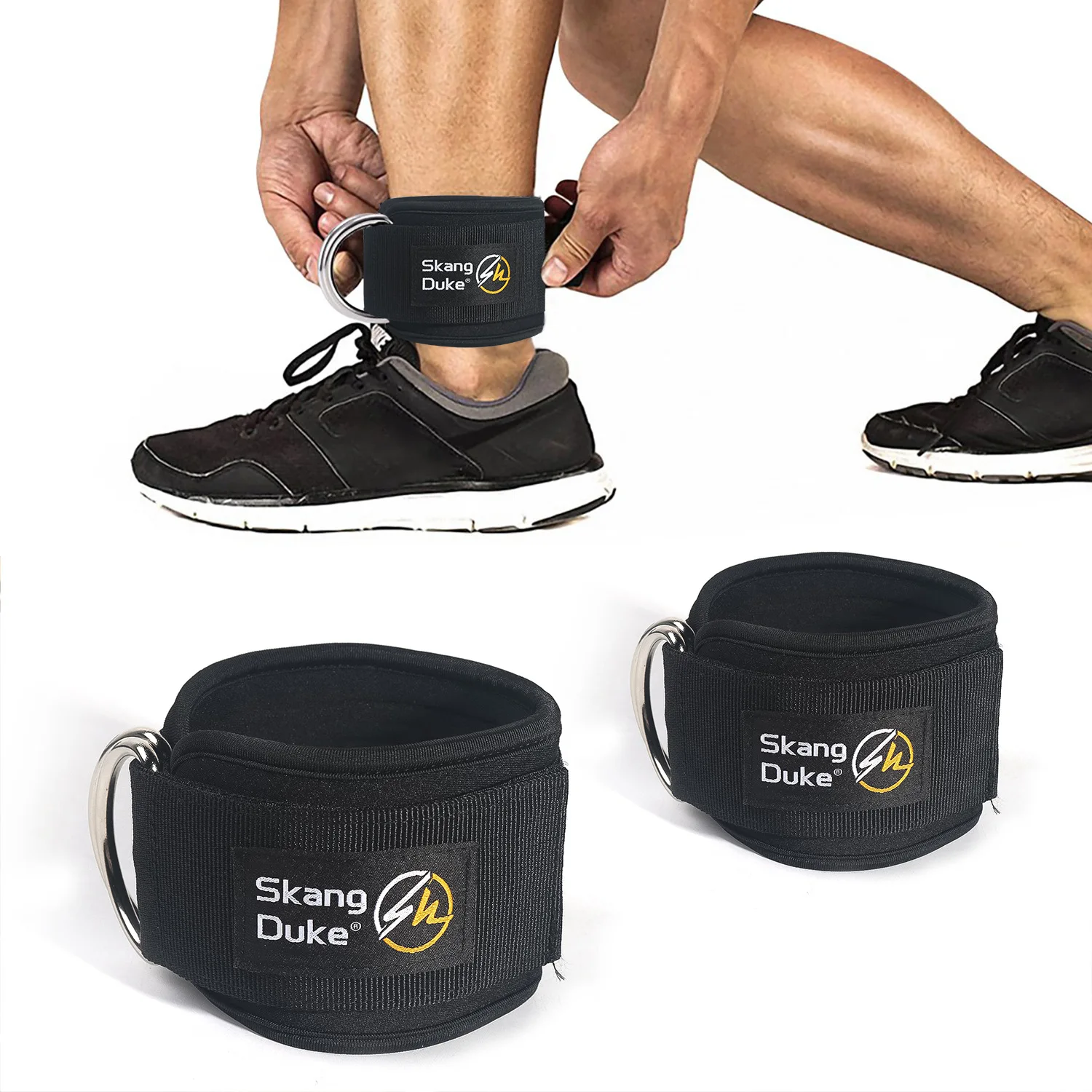 Correas de tobillo deportivas para Fitness, puños de soporte de pie con anillo en D ajustables, polea de entrenamiento de fuerza de piernas de gimnasio con hebilla, protector de pies deportivo