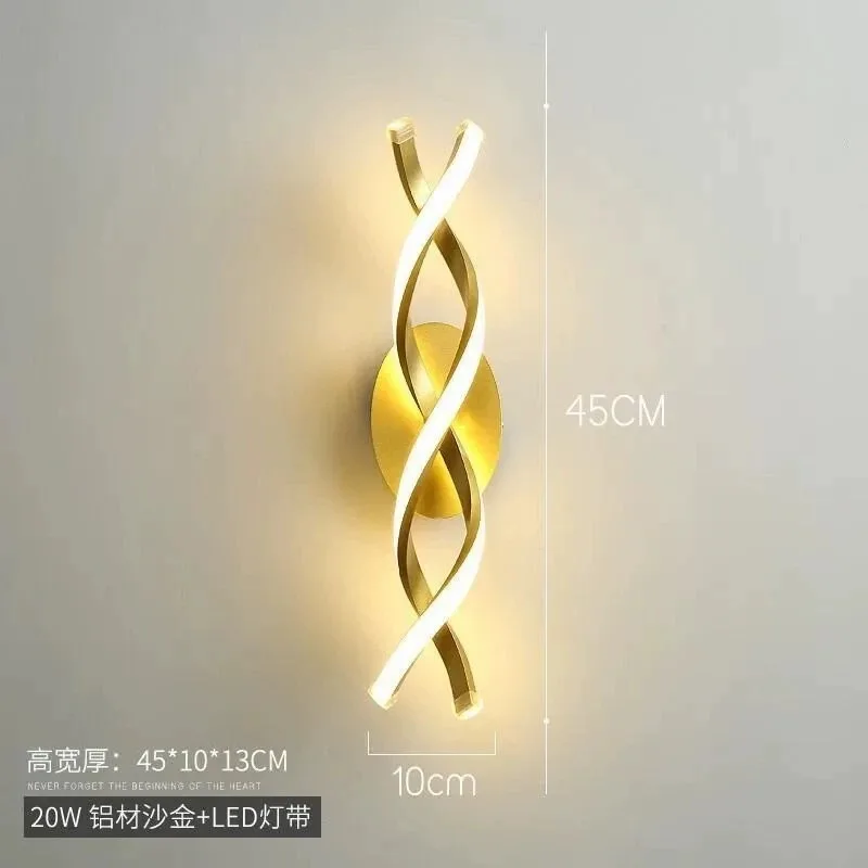 Nordic Fashion Living Room Background Wall Lamp Multifunctional Bedroom Bedside LED Wall Lamp Aluminum Black Gold