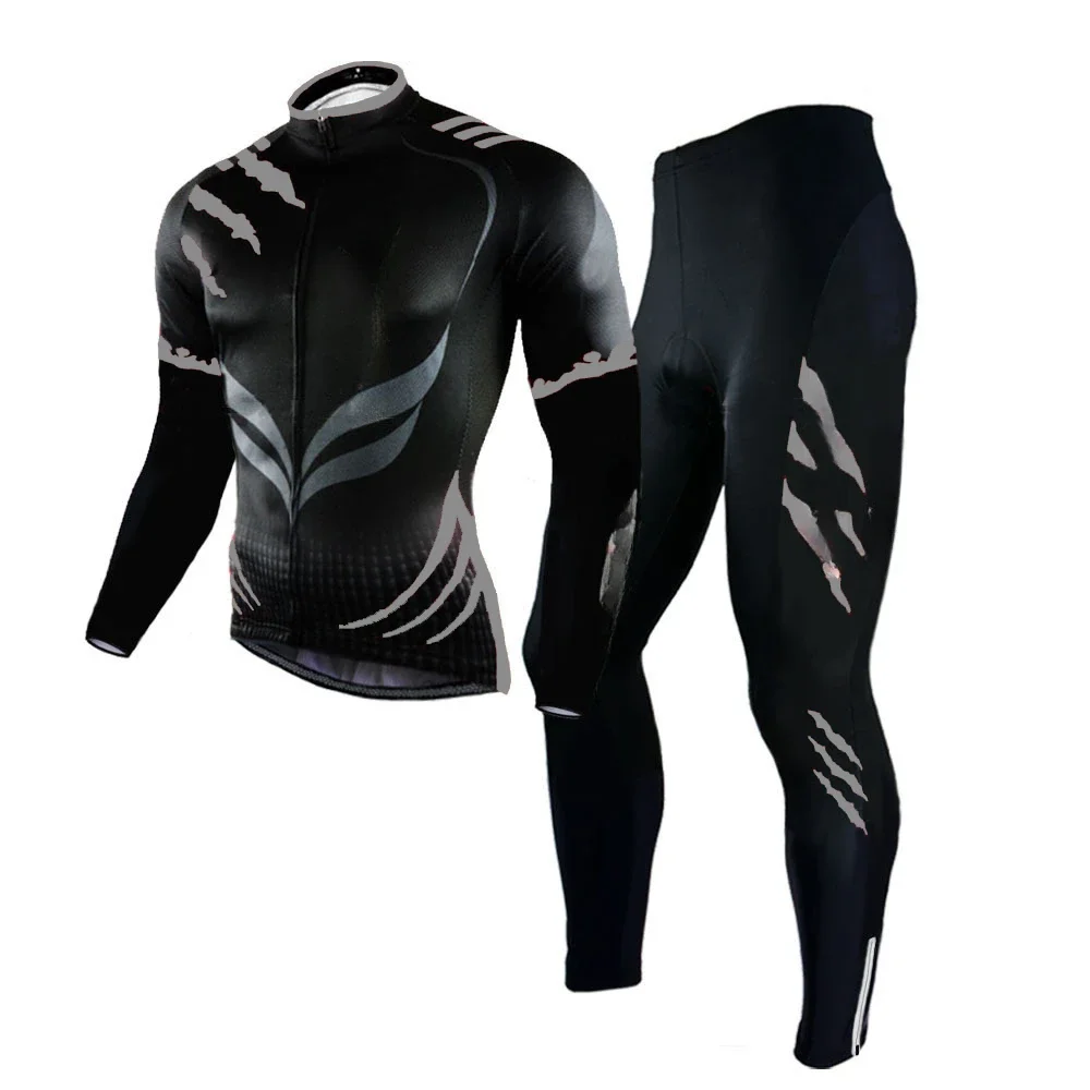 Cycling Team Men's Cycling Jersey Long Sleeve Set MTB Bike Clothing Tenue Velo Homme Bicycle Wear