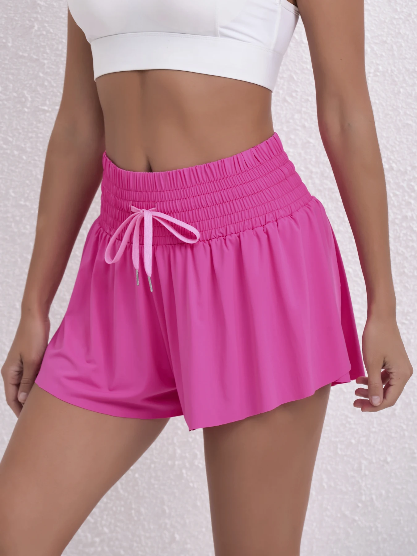 Lauf-, Tennis-, Pocket-Sportshorts, hochtaillierte Damen-Shorts, Anti-Exponierungs-Hosen – Detail 19