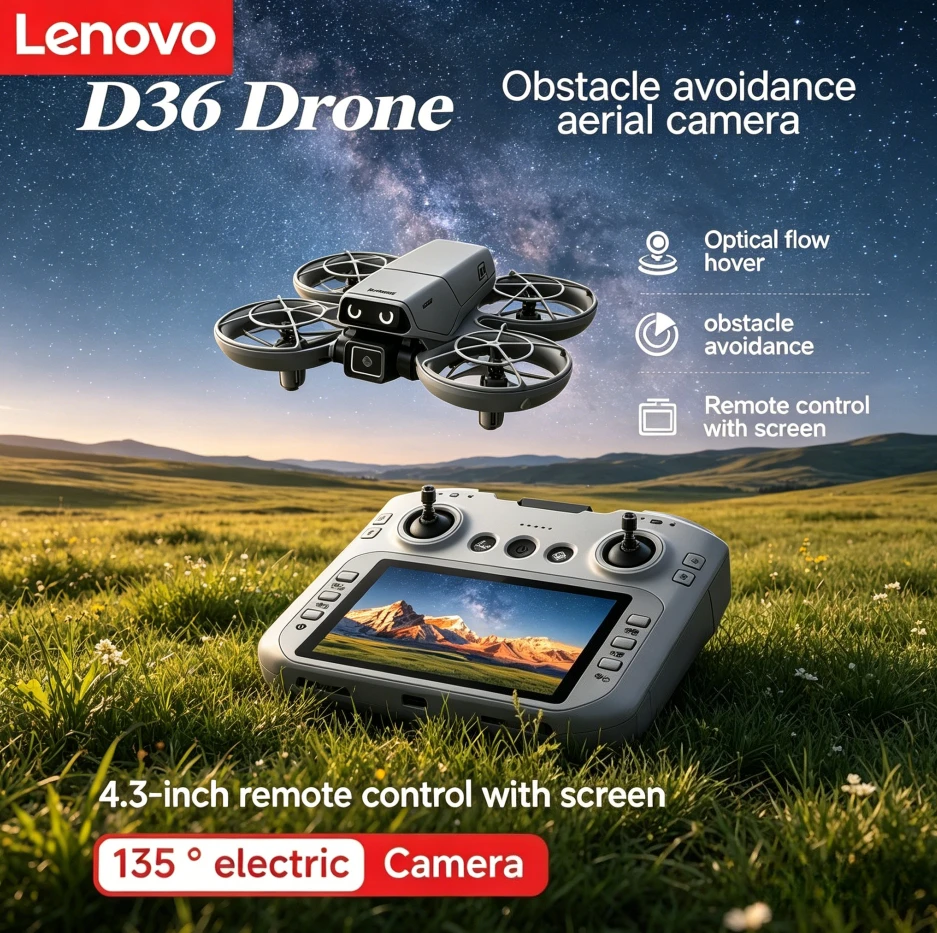

Lenovo D36 Drone 4K HD 8k Triple Camera FPV Brushless Motor Obstacle Avoidance Foldable RC Quadcopter Professional Aerial