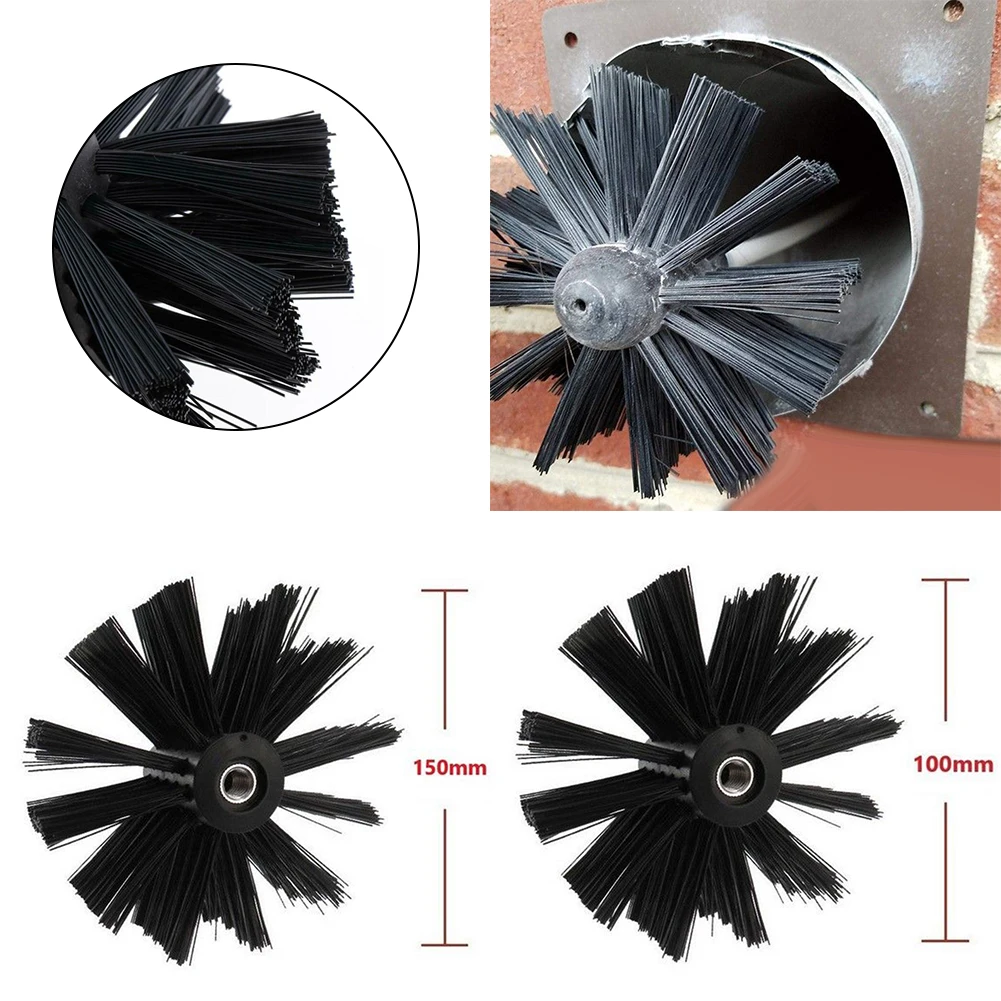 100/150mm Nylon Rotating Chimney Brush Drying Machine Vent Cleaner Lint Removal Brush Head Accessory Cleaning Tool