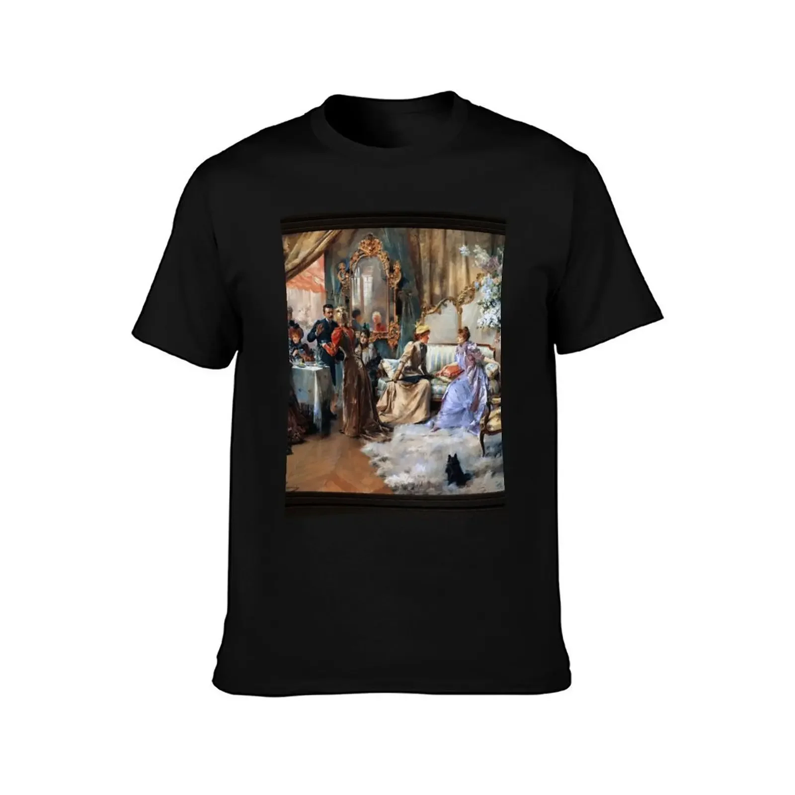 Le Gouter Au Salon Du Peintre by Madeleine-Jeanne Lemaire Remastered Xzendor7 Classical Art Old Masters Reproductions T-Shirt