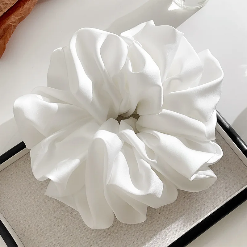 1 stuks extra grote kunstzijde pluizig, hoge elasticiteit, zacht en zijdeachtig, luxe casual comfortabele mode scrunchie voor dames