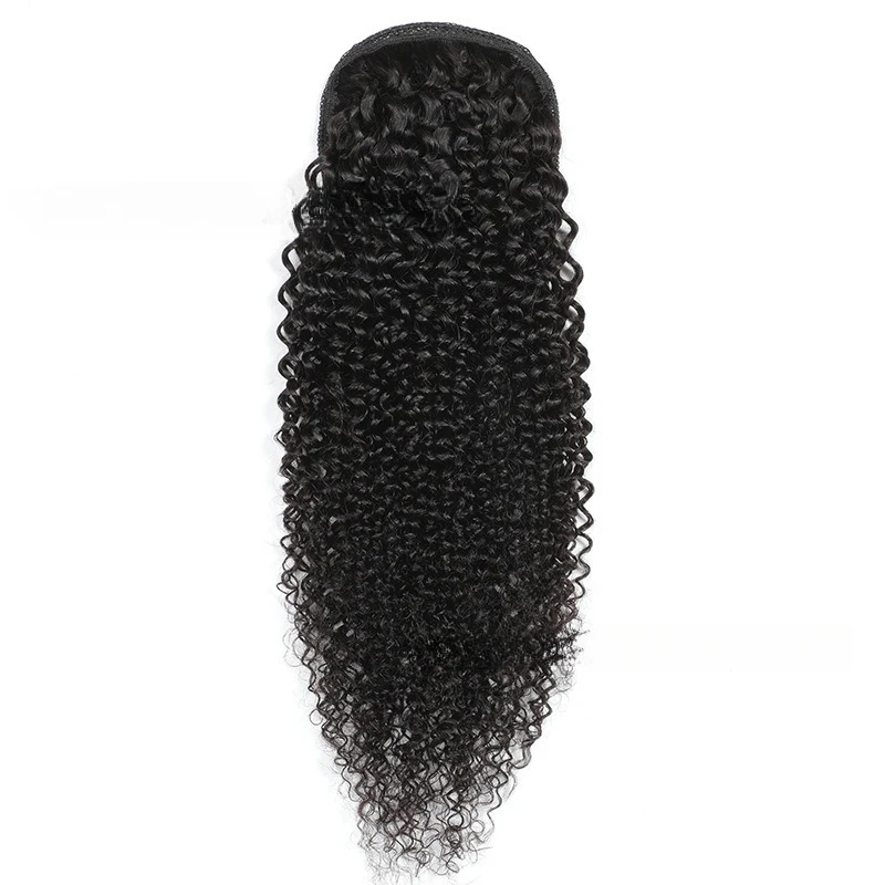 12A класс кудрявый вьющийся хвост человеческие волосы наращивание хвоста для женщин хвост на шнурке бразильские девственные волосы